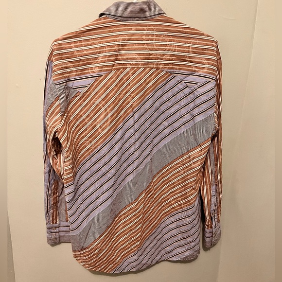 Roper - Men’s Small - Pearl Snap Western Style Shirt - 100% Cotton - Blue & Tan - Picture 2 of 12